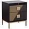 Roma 20" Wide Black and Metallic 2-Drawer End Table