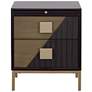 Thumbnail2 of Roma 20" Wide Black and Metallic 2-Drawer End Table more views