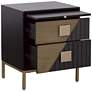 Thumbnail3 of Roma 20" Wide Black and Metallic 2-Drawer End Table more views