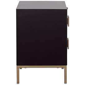 Image4 of Roma 20" Wide Black and Metallic 2-Drawer End Table more views