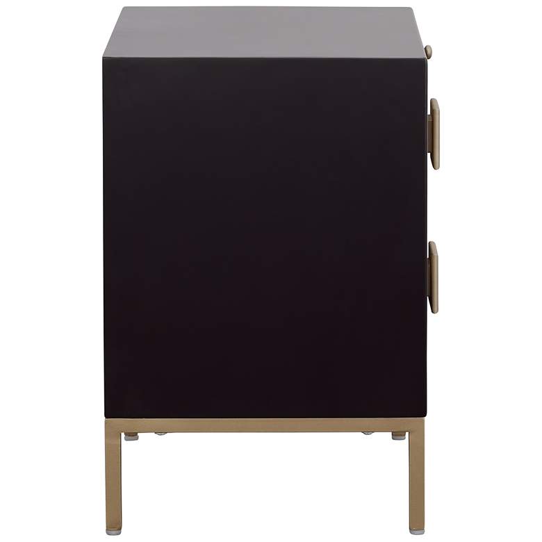 Image 4 Roma 20" Wide Black and Metallic 2-Drawer End Table more views