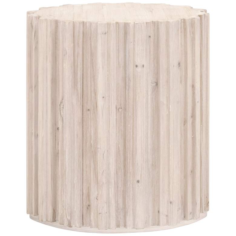 Image 1 Roma 22" Wide White-Washed Wood Round End Table