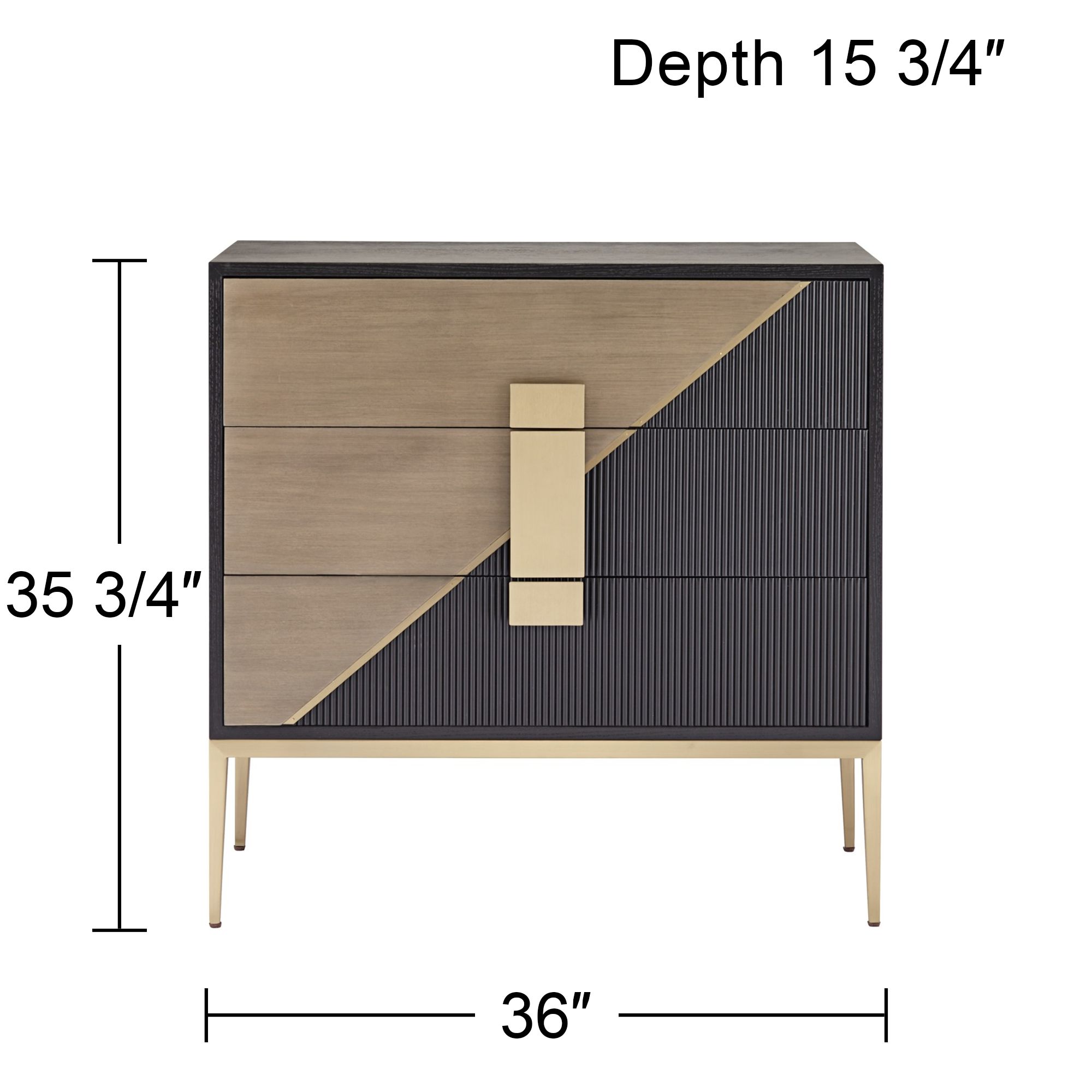 Roma 36" Wide 3-Drawer Mid-Century Console in scene