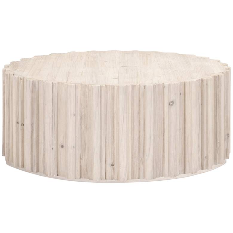 Image 1 Roma 42" Wide White-Washed Wood Round Coffee Table