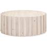 Roma 42" Wide White-Washed Wood Round Coffee Table