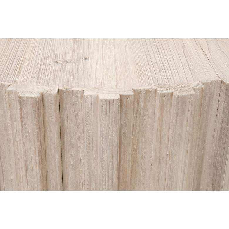 Image 2 Roma 42" Wide White-Washed Wood Round Coffee Table more views