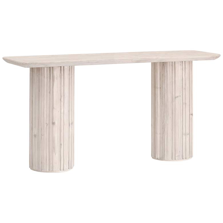 Image 1 Roma 61 3/4 inchW White-Washed Wood Rectangular Console Table