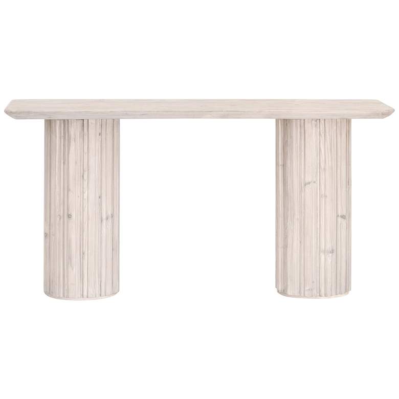 Image 2 Roma 61 3/4 inchW White-Washed Wood Rectangular Console Table more views