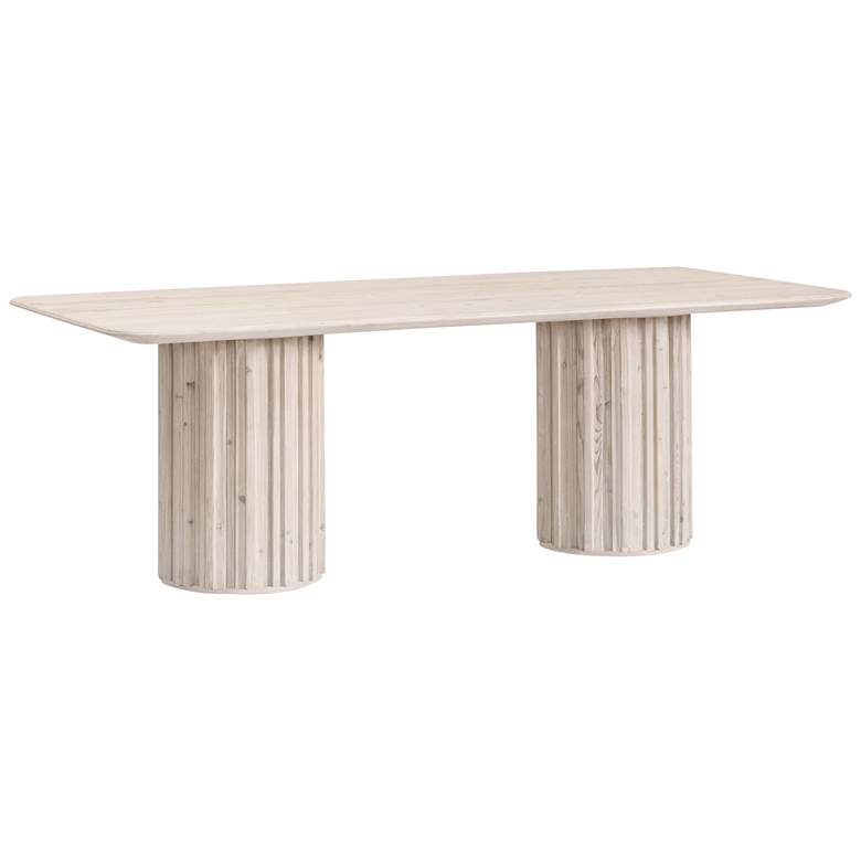 Image 1 Roma 86 1/2 inch Wide White-Washed Wood Rectangular Dining Table