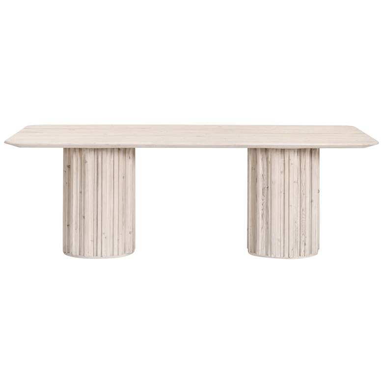 Image 4 Roma 86 1/2" Wide White-Washed Wood Rectangular Dining Table more views