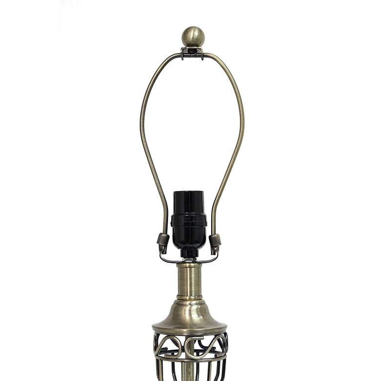 Image 3 Roma Antique Brass Metal 3-Piece Floor and Table Lamp Set more views