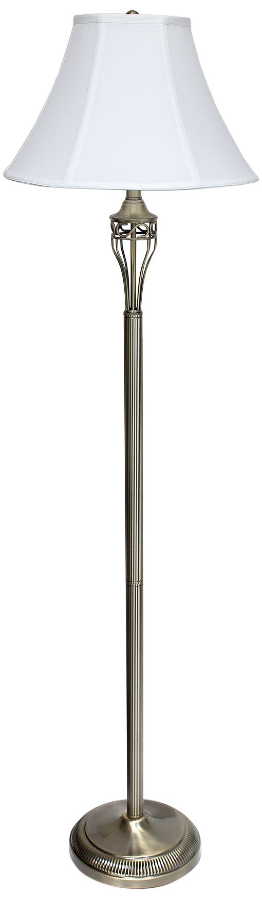 Roma Antique Brass Metal 3-Piece Floor and Table Lamp Set