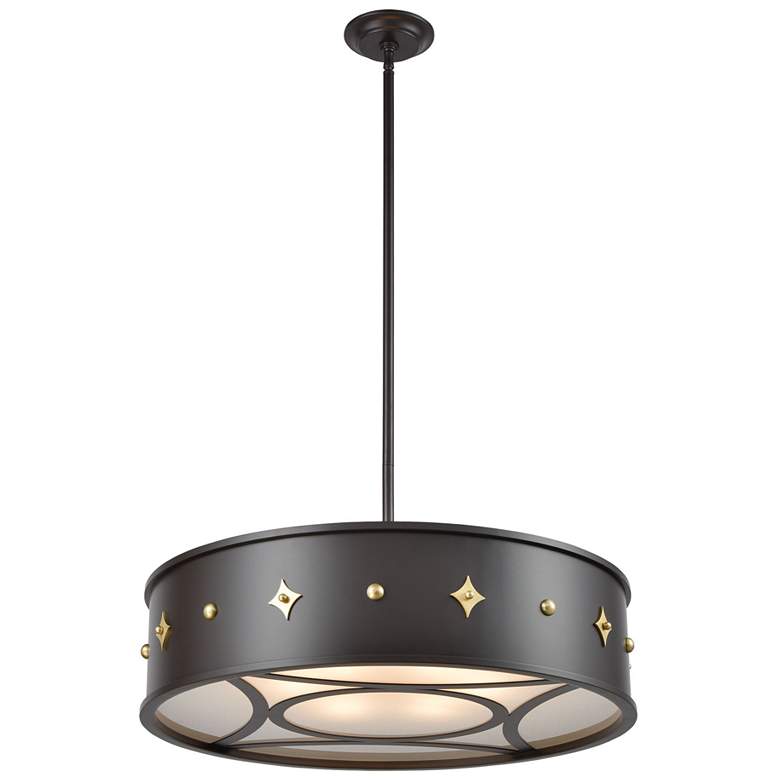 Image 1 Roman 25" Wide 6-Light Chandelier - Oil Rubbed Bronze