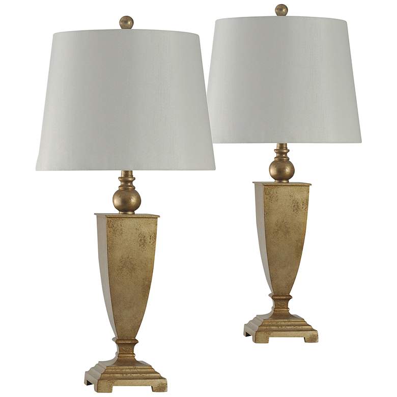 Image 1 Roman 31 1/4" Traditional Gold Metal Table Lamps Set of 2