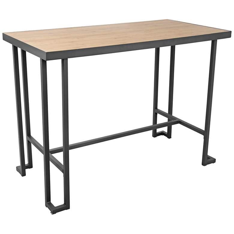 Image 1 Roman 48 inch Wide Natural and Gray Rectangular Counter Table