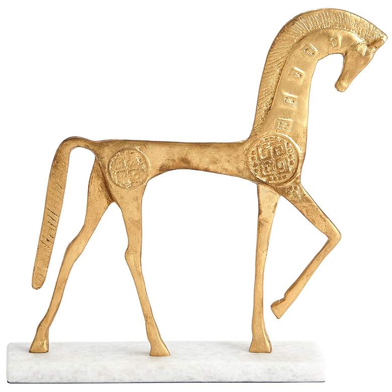 Image 1 Roman Horse Gold Leaf 14 1/4" High Statue