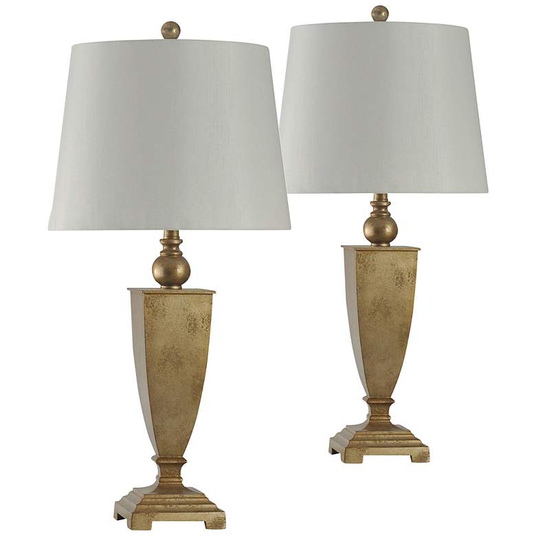 Image 1 Roman Metallic Gold Metal Table Lamps Set of 2