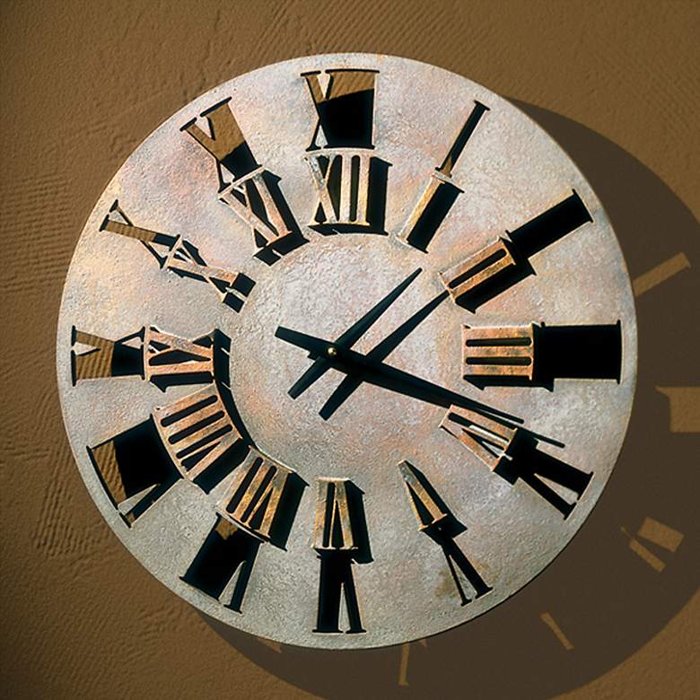 Image 1 Roman Numerals 22 inch Wide Battery Powered Wall Clock