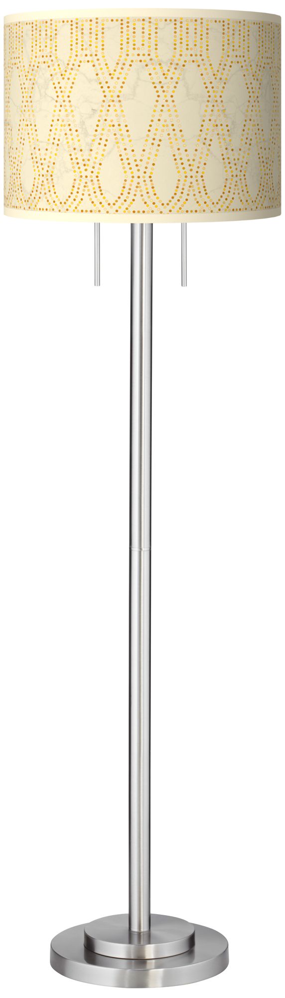 Roman Pebbles Giclee Brushed Nickel Garth Floor Lamp