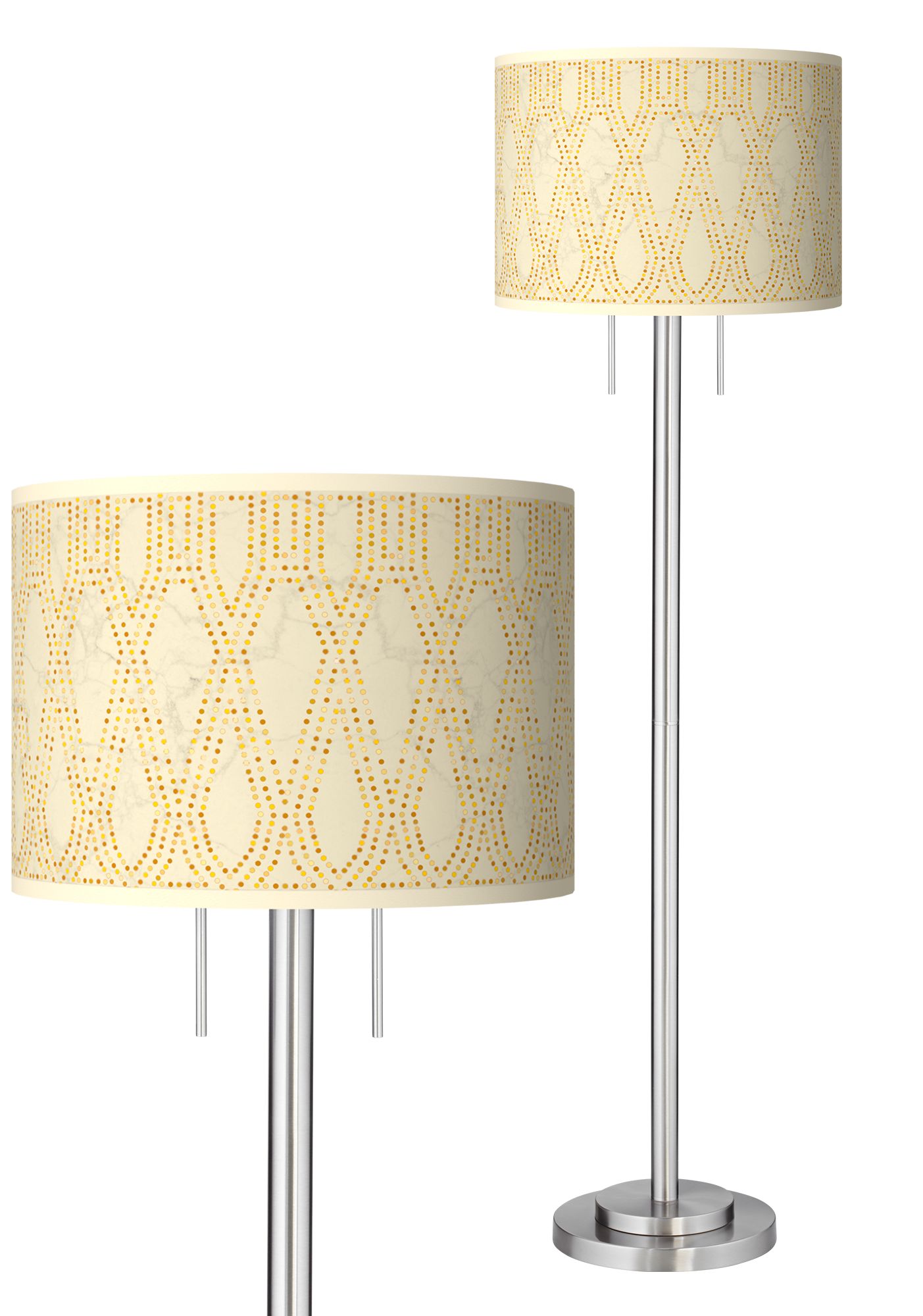 Image Roman Pebbles Giclee Brushed Nickel Garth Floor Lamp