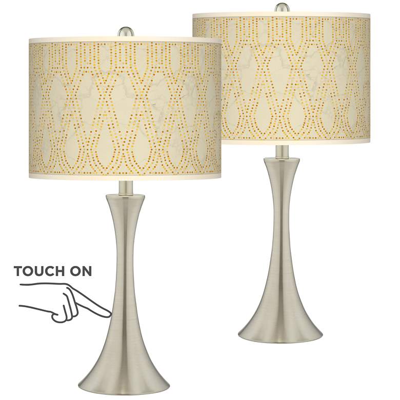 Image 1 Roman Pebbles Trish Brushed Nickel Touch Table Lamps Set of 2