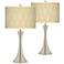 Roman Pebbles Trish Brushed Nickel Touch Table Lamps Set of 2