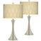 Roman Pebbles Trish Brushed Nickel Touch Table Lamps Set of 2