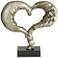 Romance 12" High Silver Heart Sculpture on Marble Base