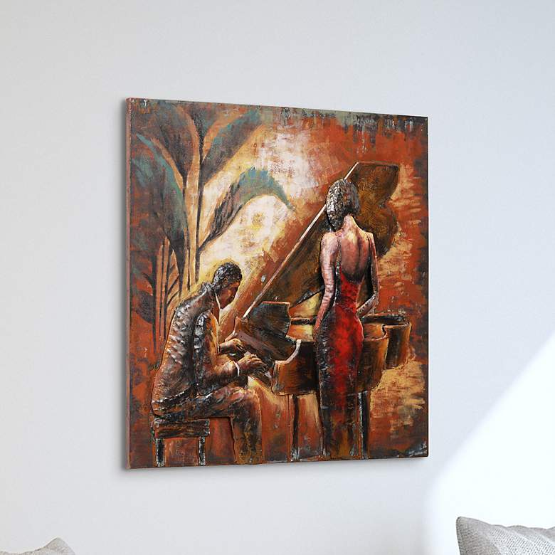 Image 1 Romance 40" Square Mixed Media Metal Dimensional Wall Art