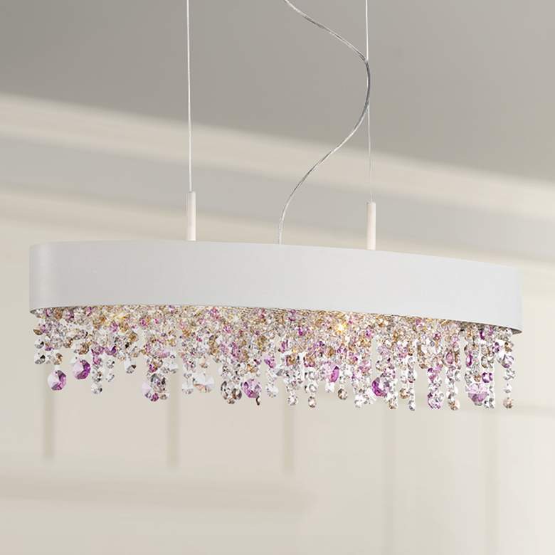Image 1 Romanelli 31 1/2"W White Oval Kitchen Island Light Pendant