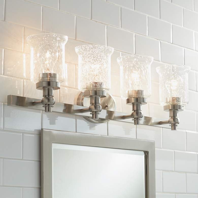 Image 1 Romano 31 1/2" Wide Satin Nickel 4-Light Vanity Bath Light