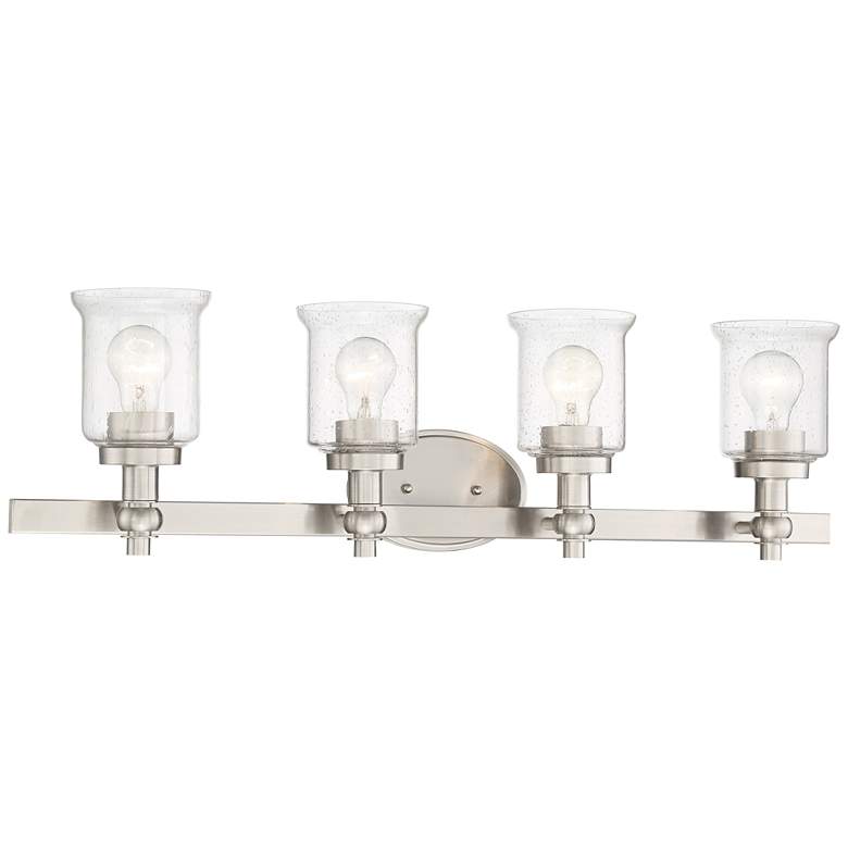 Image 4 Romano 31 1/2" Wide Satin Nickel 4-Light Vanity Bath Light more views