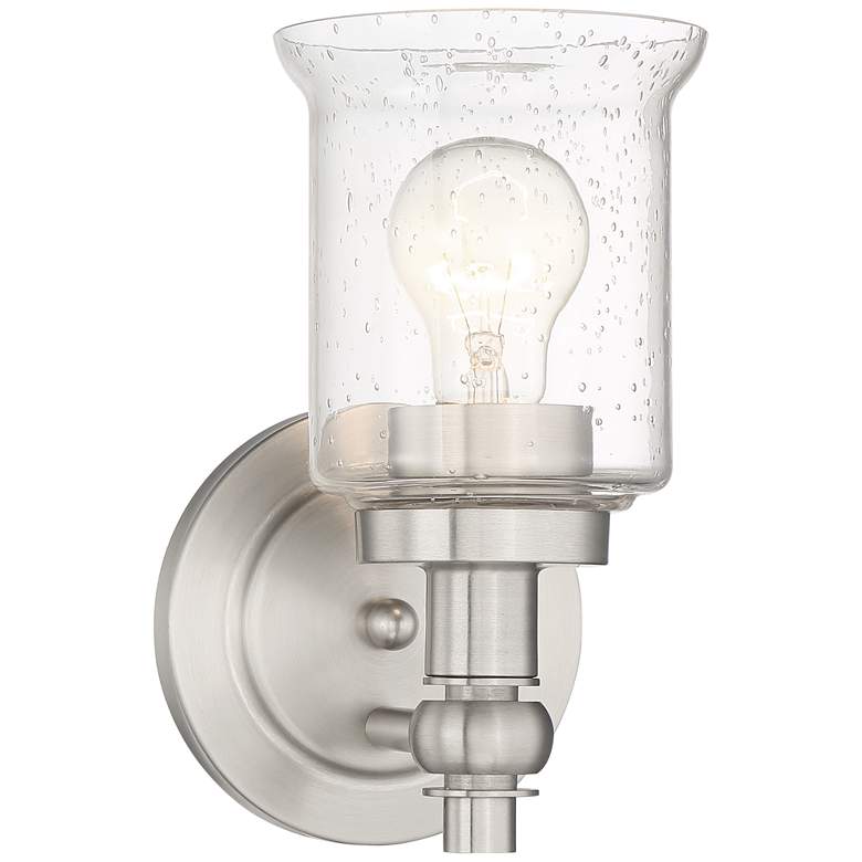 Image 1 Romano 9" High Satin Nickel Modern Wall Sconce