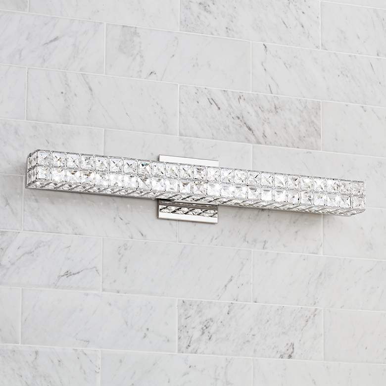 Image 1 Romantica 26" Wide Clear Crystal LED Bath Light