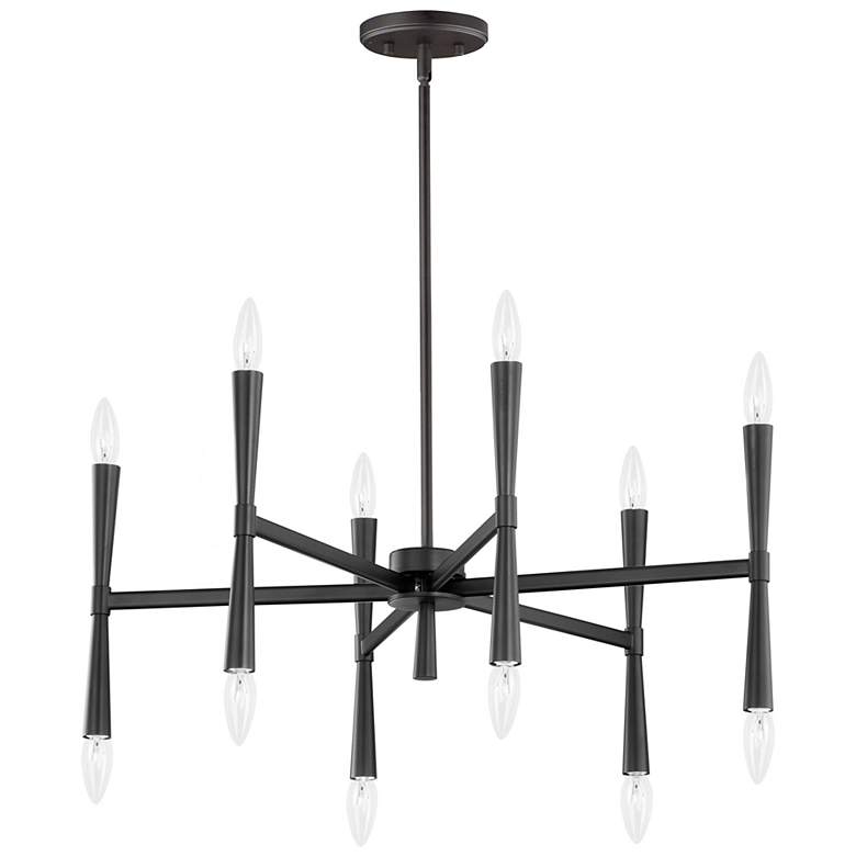 Image 1 Rome 12 Light 29.25 inch Wide Black Chandelier