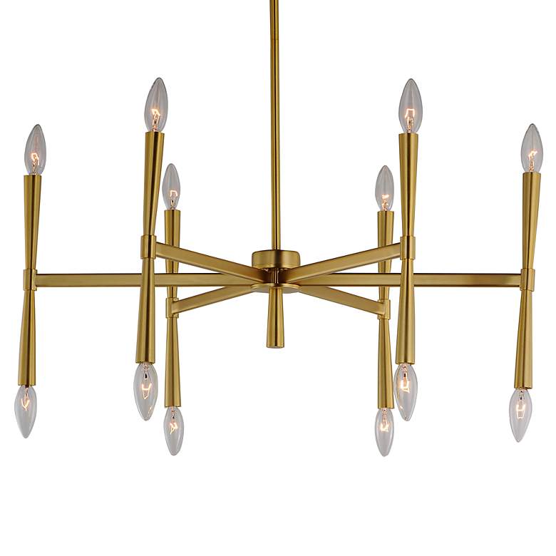 Image 5 Rome 12-Light 29.25 inch Wide Satin Brass Chandelier more views