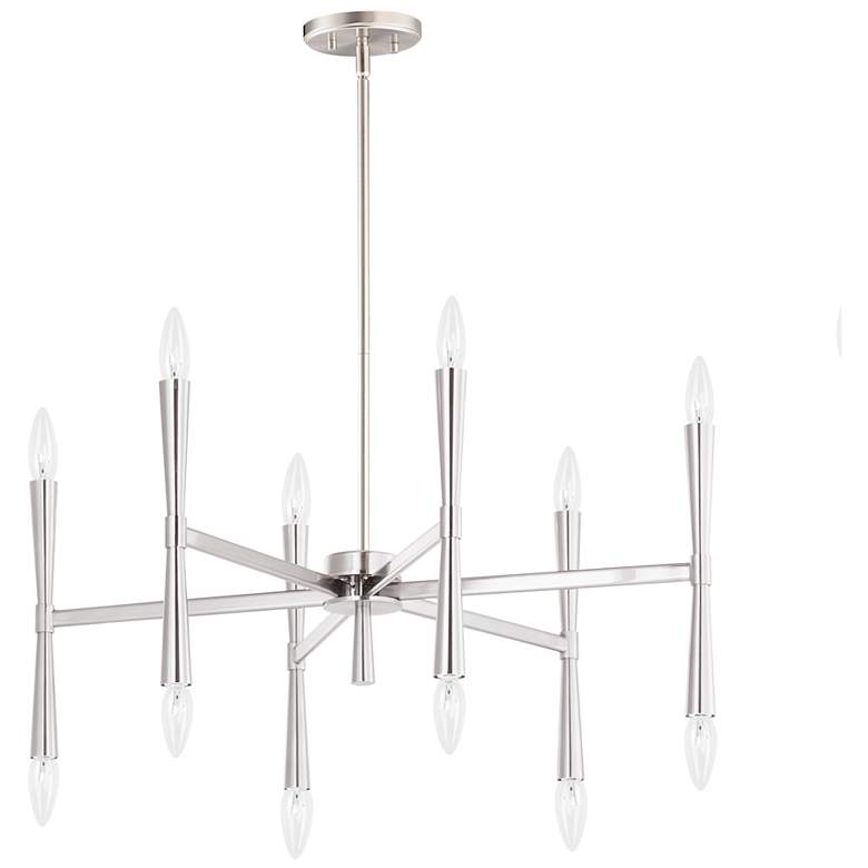 Image 1 Rome 12 Light 29.25 inch Wide Satin Nickel Chandelier