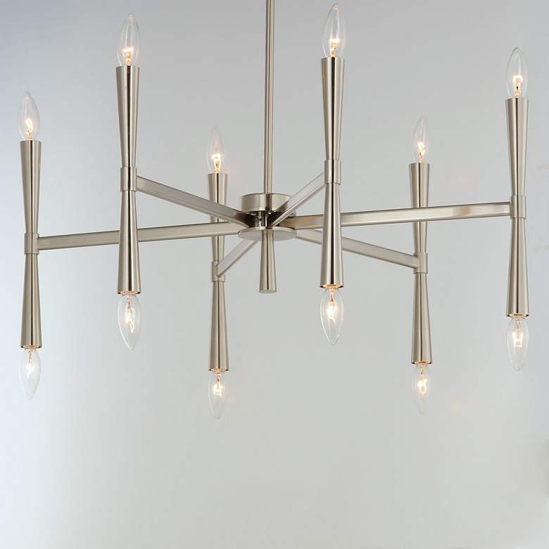 Image 3 Rome 12 Light 29.25" Wide Satin Nickel Chandelier more views