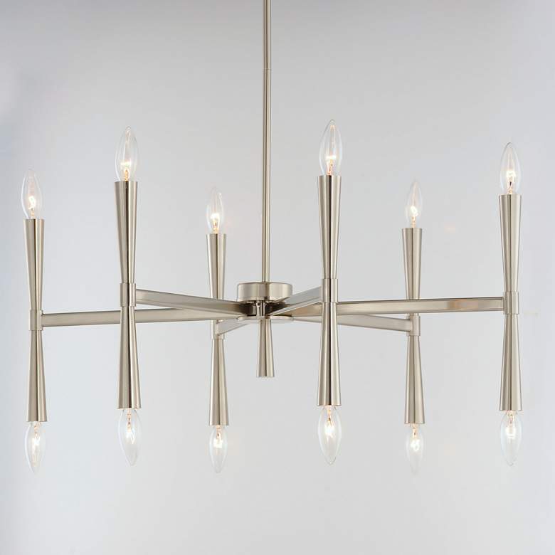 Image 4 Rome 12 Light 29.25" Wide Satin Nickel Chandelier more views