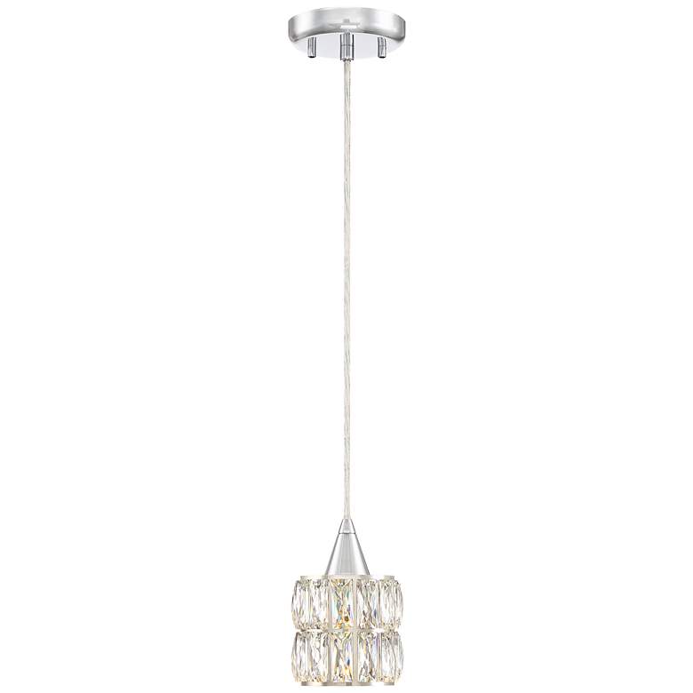 Rome 4 1/4&quot; Wide Chrome and Clear Crystal Mini Pendant