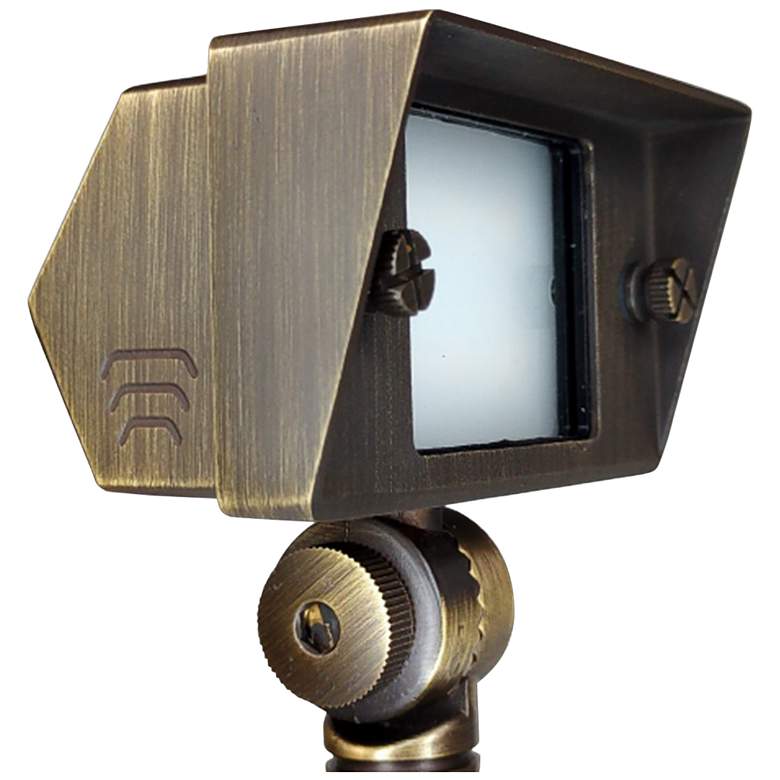 Image 1 Romeo 4 1/4 inch High Natural Brass LED Landscape Flood Light