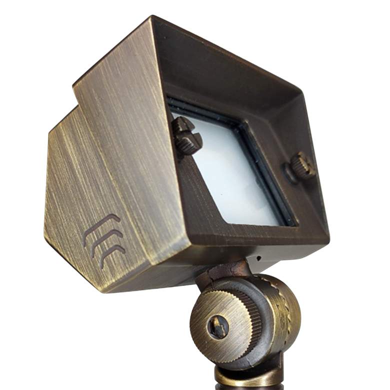 Image 3 Romeo 4 1/4 inch High Natural Brass LED Landscape Flood Light more views