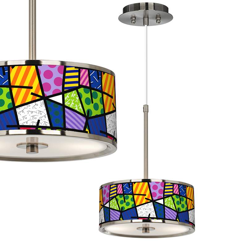 Image 1 Romero Britto Abstract 10 1/4 inch Wide Pendant Light