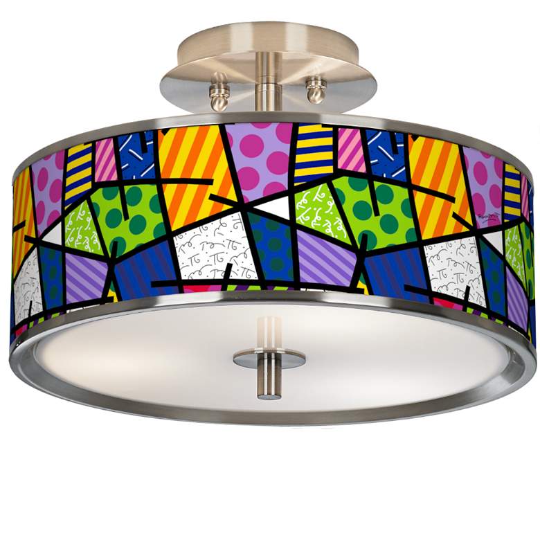 Image 1 Romero Britto Abstract 14" Wide Ceiling Light