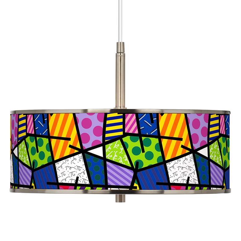 Image 1 Romero Britto Abstract 16 inch Wide Pendant Light