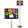 Romero Britto Abstract Brushed Nickel Pull Chain Floor Lamp