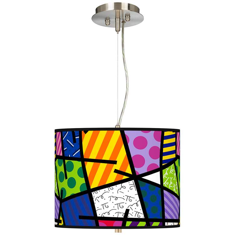 Image 1 Romero Britto Abstract Giclee 13 1/2 inch Wide Pendant Chandelier
