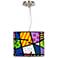 Romero Britto Abstract Giclee 13 1/2" Wide Pendant Chandelier