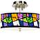 Romero Britto Abstract Giclee 14" Wide Ceiling Light