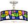 Romero Britto Abstract Giclee 16" Wide Semi-Flush Ceiling Light